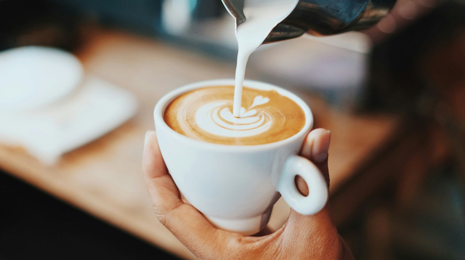 Coffee on a table in a shop